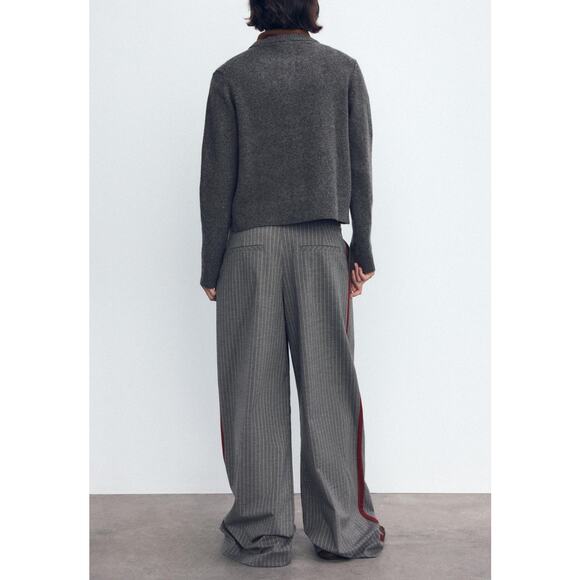 Zara - Pinstripe Boxer Pants/ / S / Gray - Picture 3 of 10